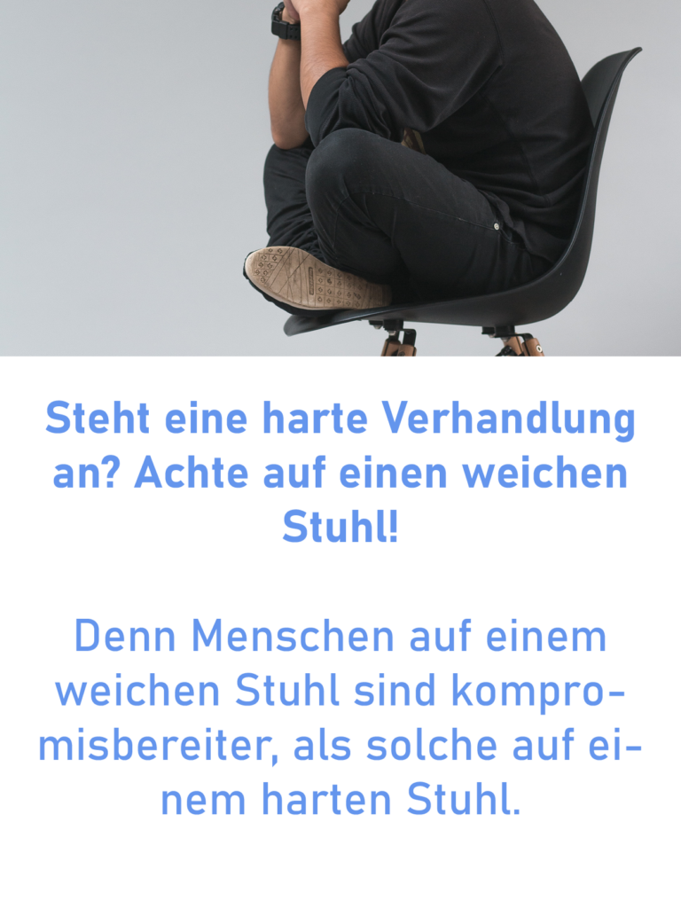 Weicher Stuhl bei Verhandlungen